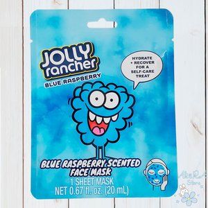 2 PACK NEW JOLLY RANCHER BLUE RASPBERRY SCENTED FACE FACIAL SHEET MASK 0.67 OZ